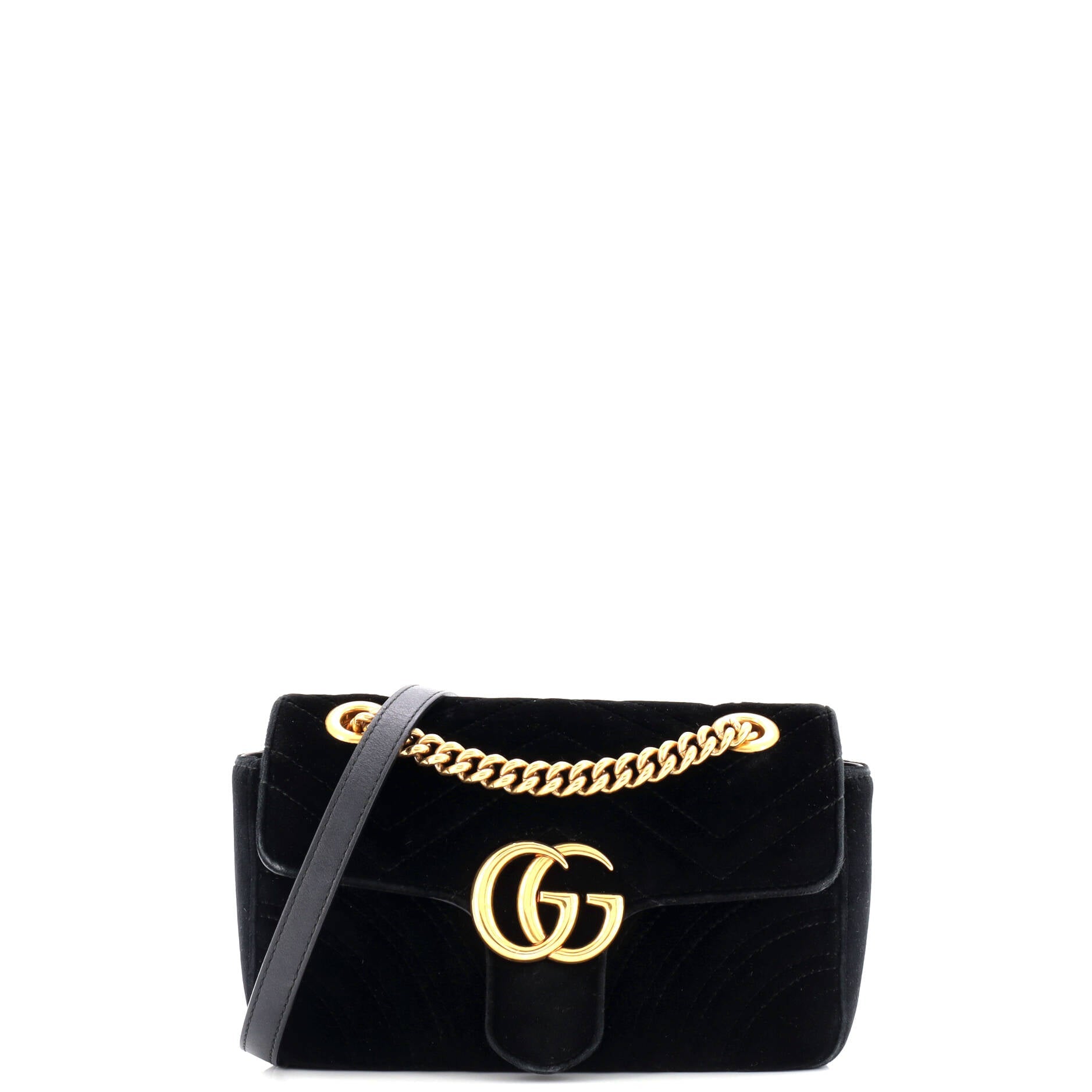 GG Marmont Flap Bag Matelasse Velvet Mini