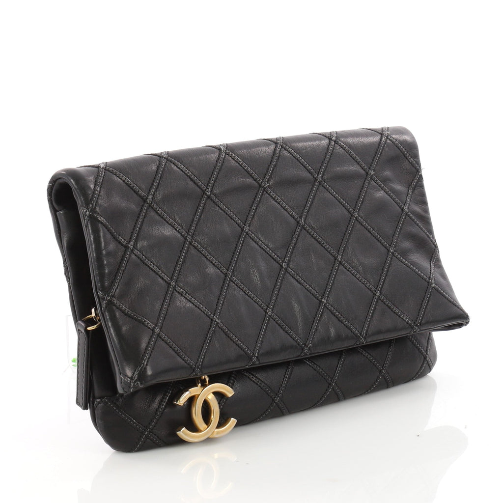 Thin City Clutch Quilted Calfskin Small