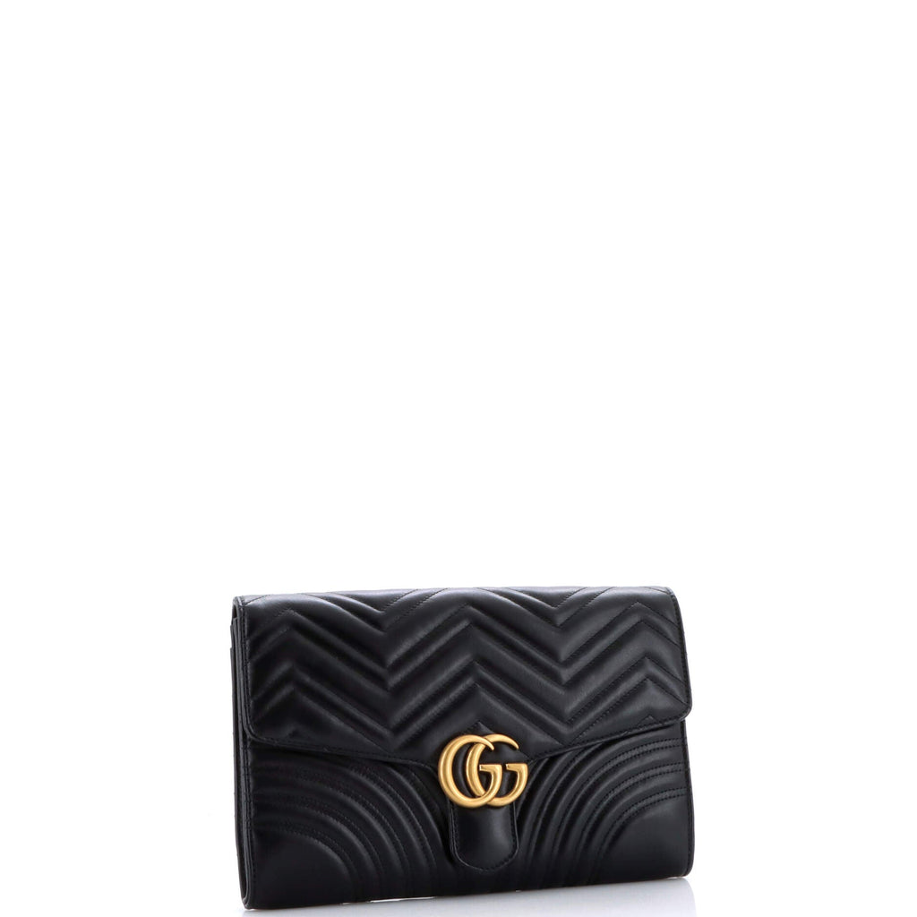 GG Marmont Flap Clutch Matelasse Leather