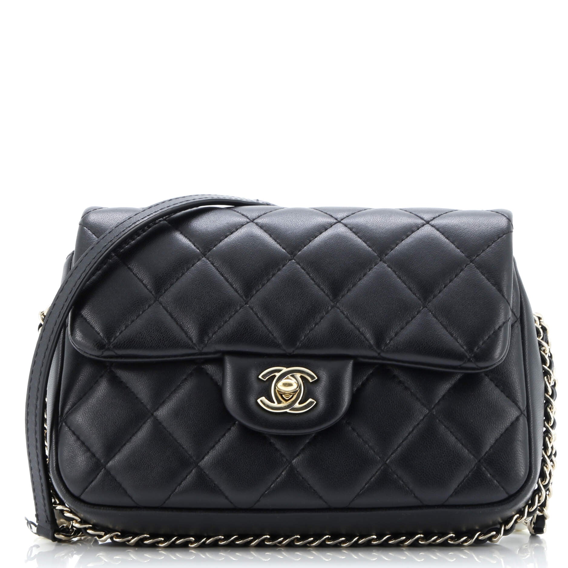 My Precious Pearls Chain Flap Bag Quilted Lambskin Medium