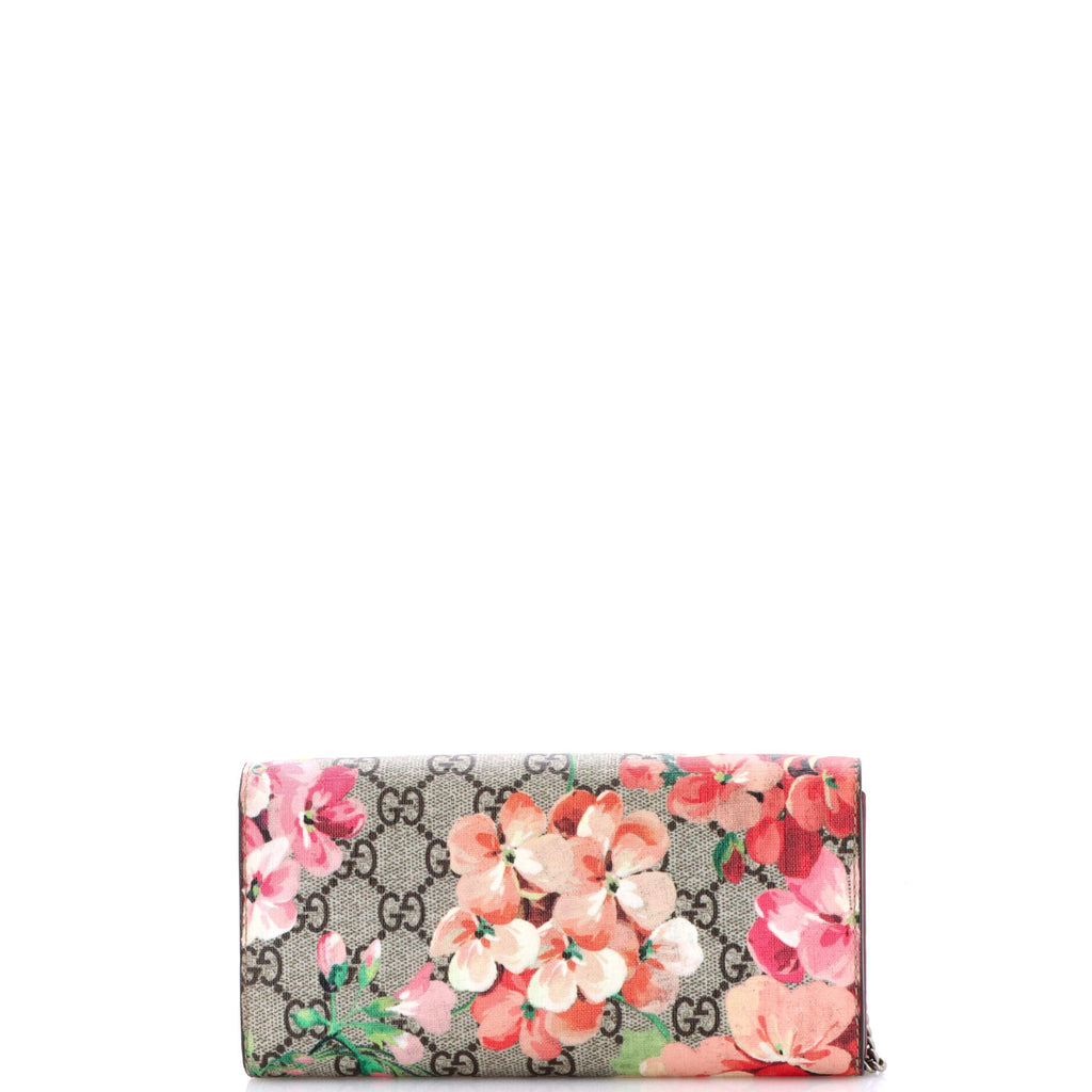 Dionysus Chain Wallet Blooms Print GG Coated Canvas Long