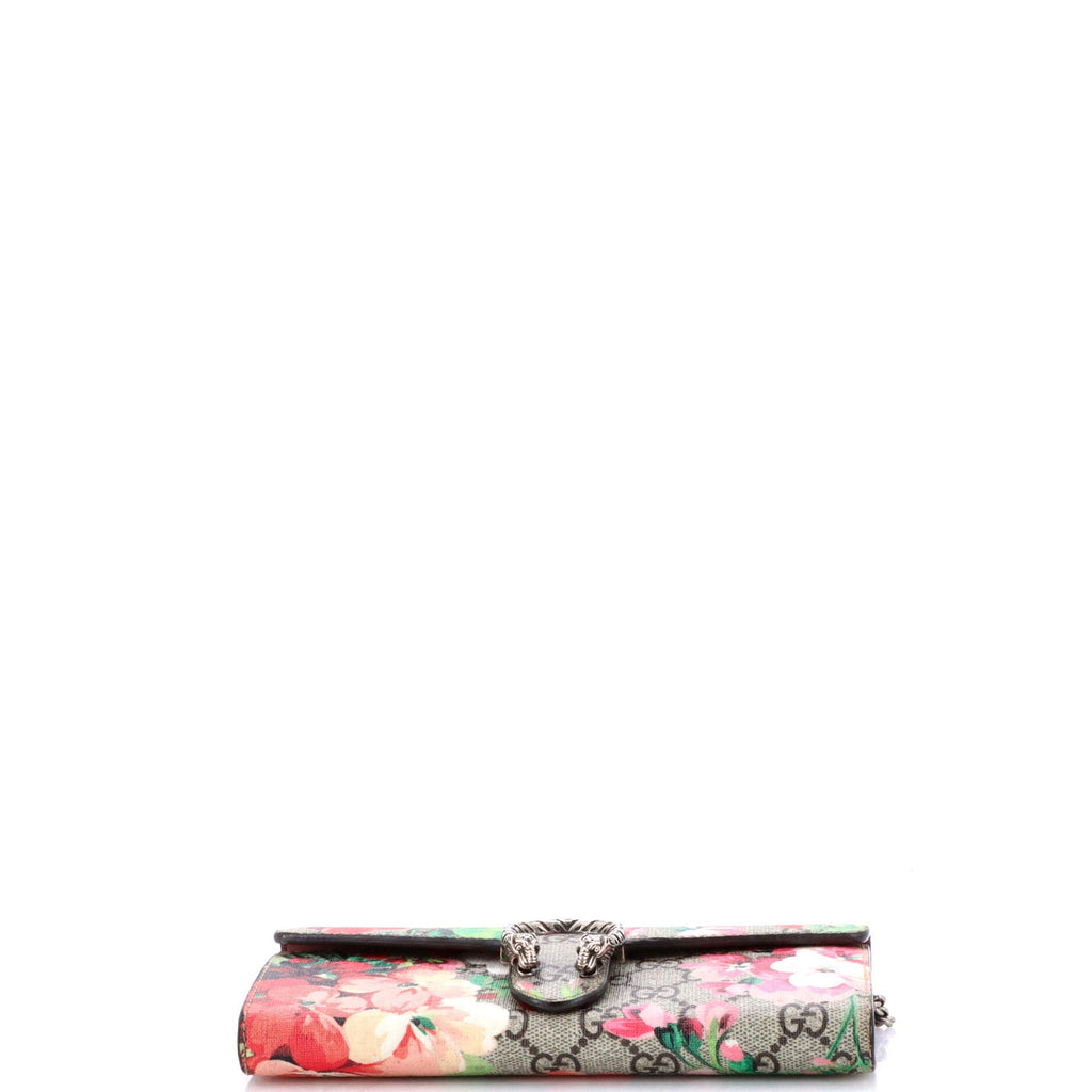Dionysus Chain Wallet Blooms Print GG Coated Canvas Long
