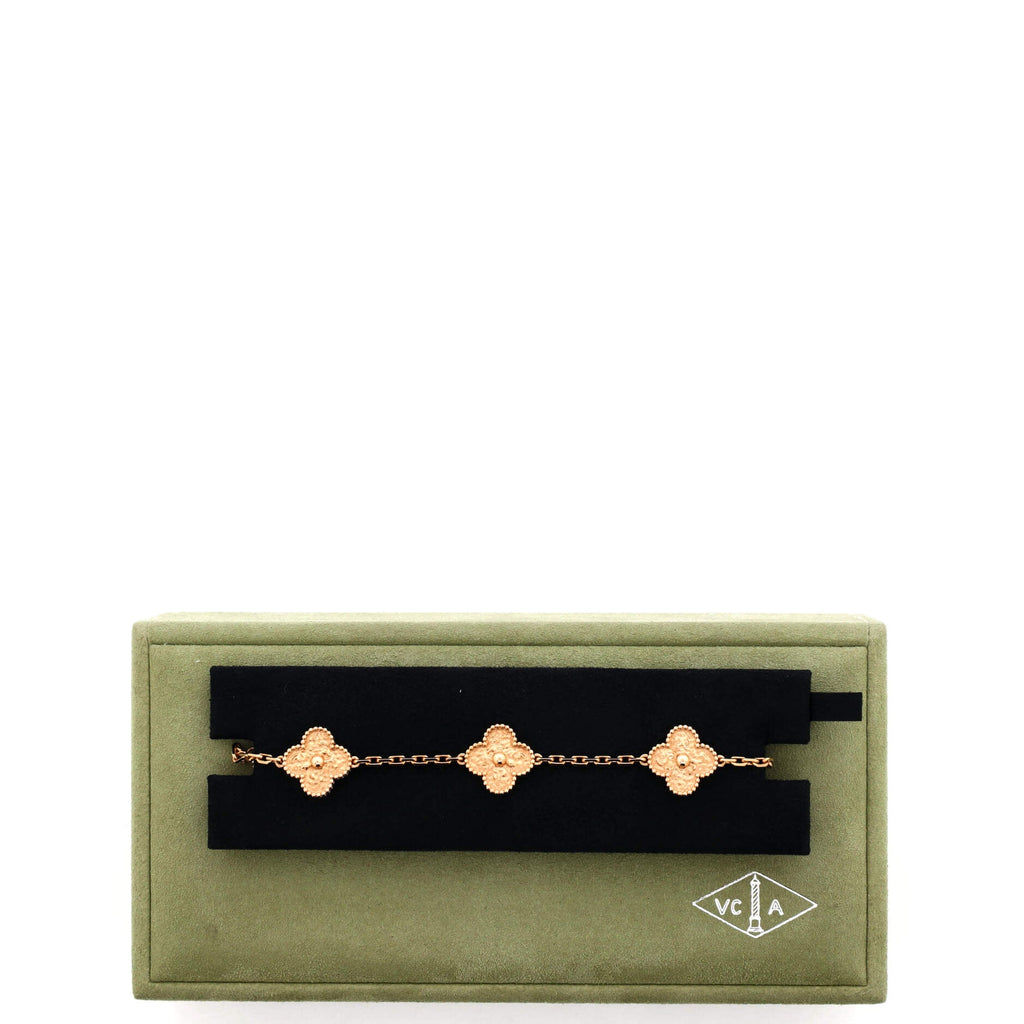 Vintage Alhambra 5 Motifs Bracelet 18K Rose Gold