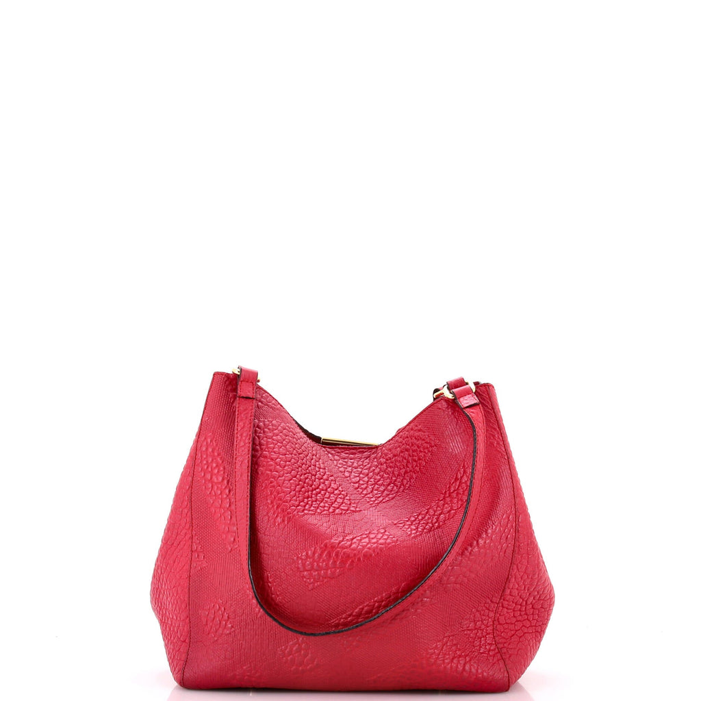 Canter Tote Check Embossed Leather Small