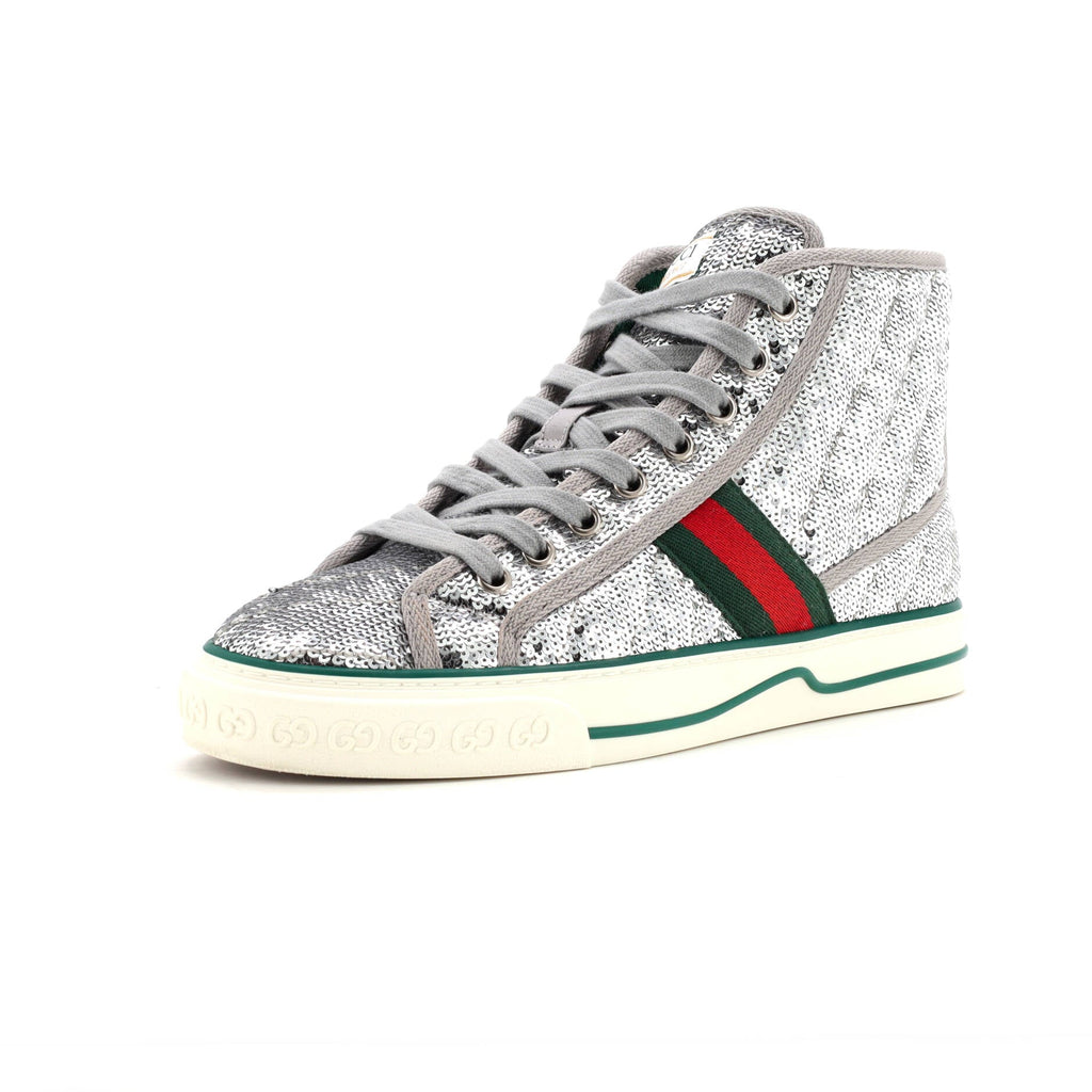 Women's Tennis 1977 High-Top Sneakers Diagonal Quilted Sequins