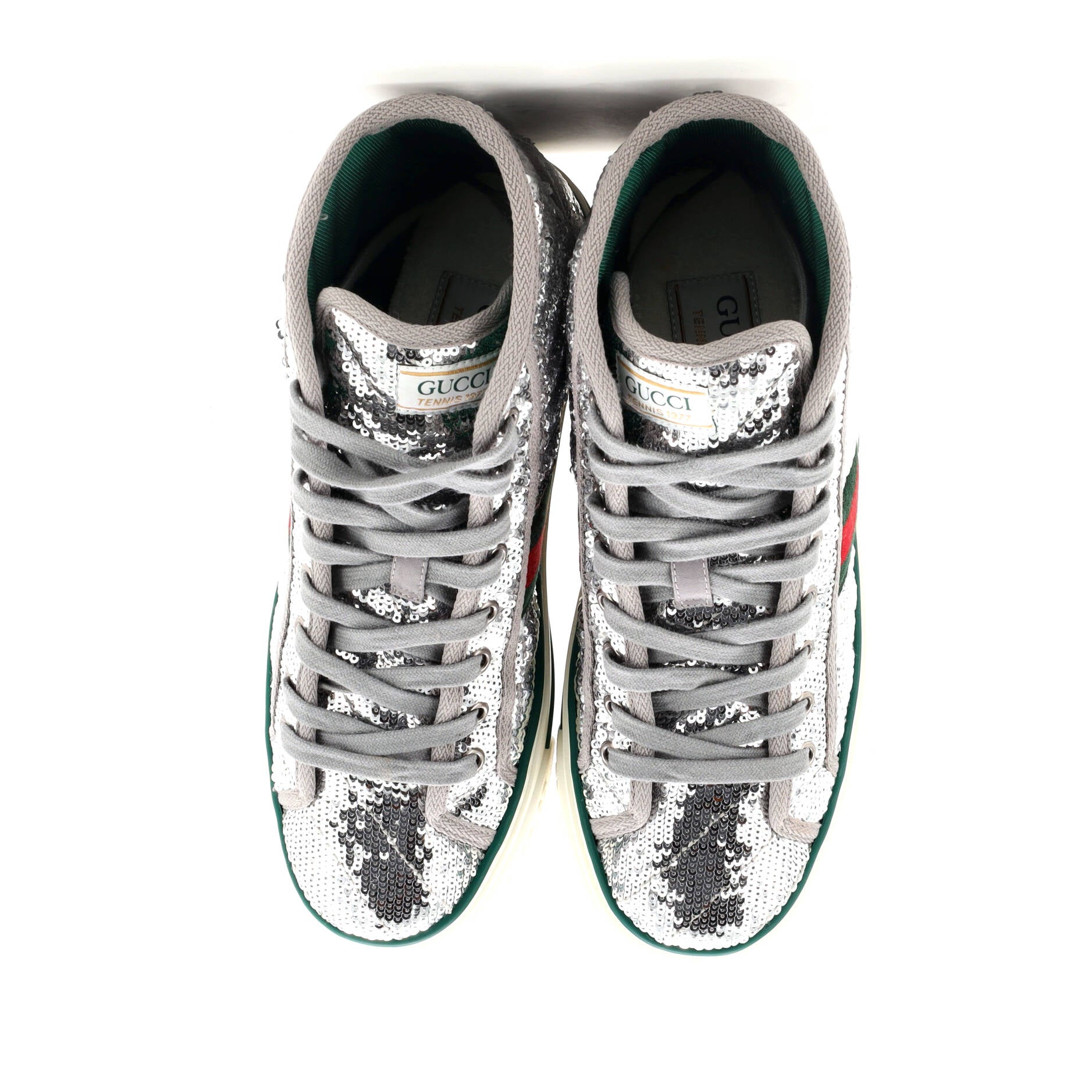 Women's Tennis 1977 High-Top Sneakers Diagonal Quilted Sequins