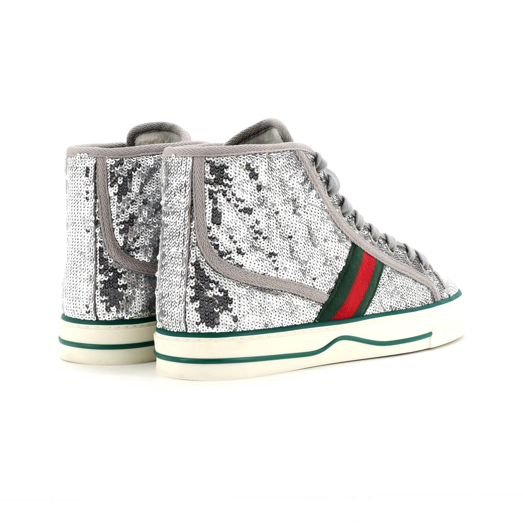 Women's Tennis 1977 High-Top Sneakers Diagonal Quilted Sequins