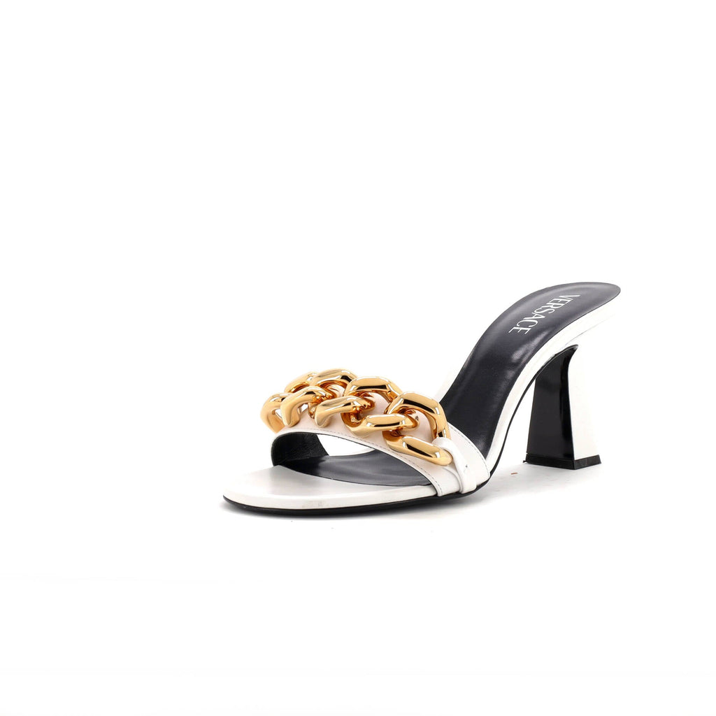 Women's Medusa Chain Heeled Sandals Leather