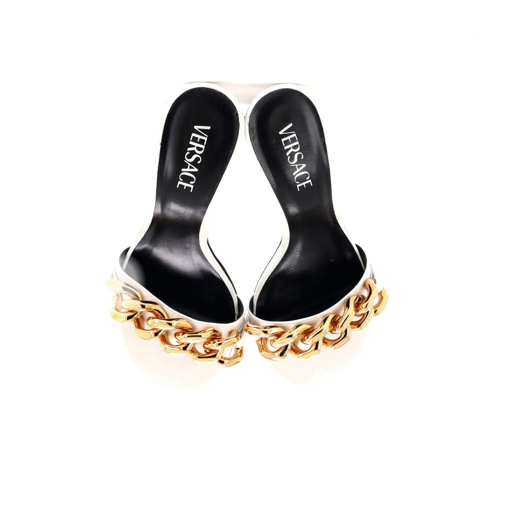 Women's Medusa Chain Heeled Sandals Leather