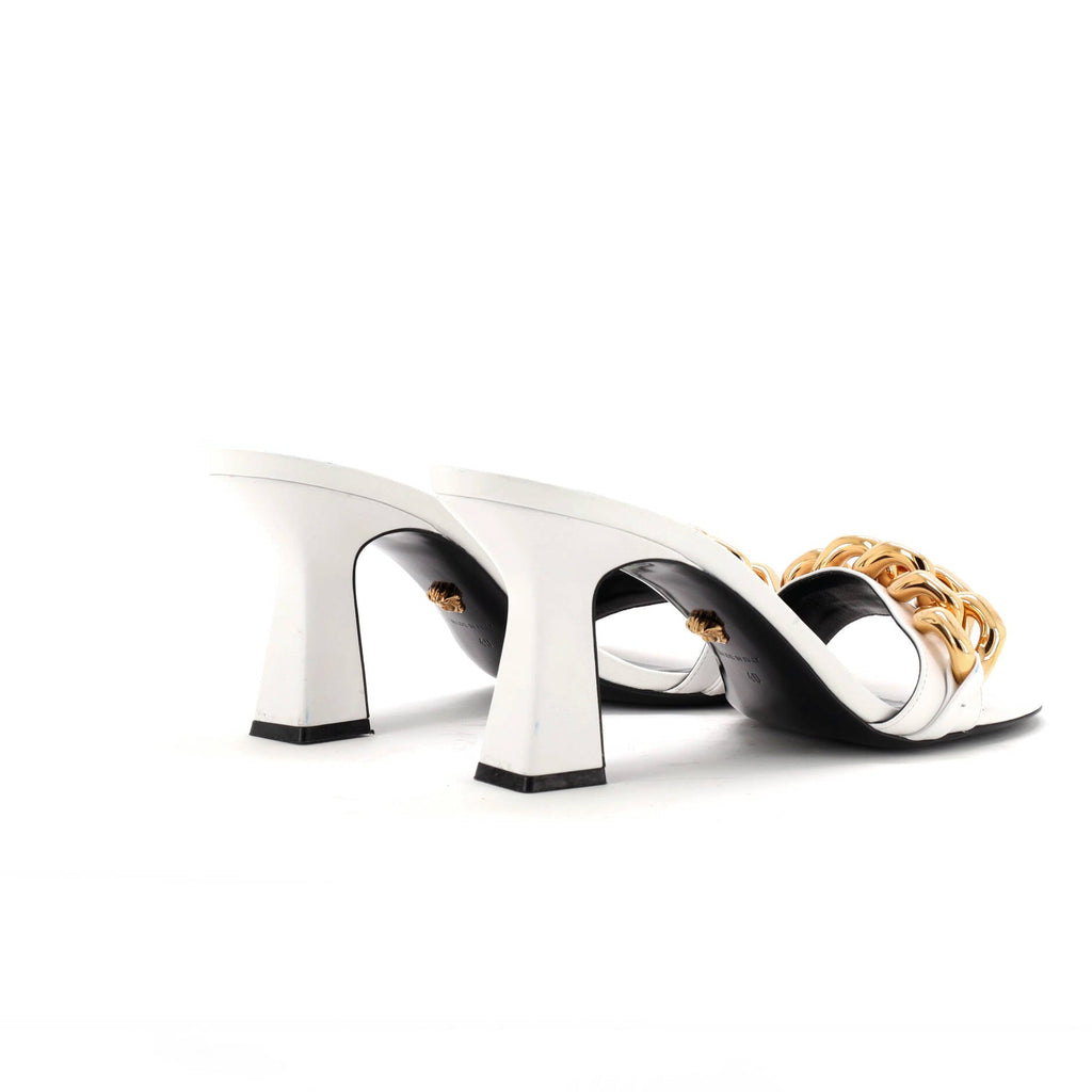 Women's Medusa Chain Heeled Sandals Leather