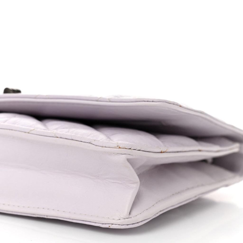 Aged Calfskin Quilted Reissue Wallet On Chain WOC White