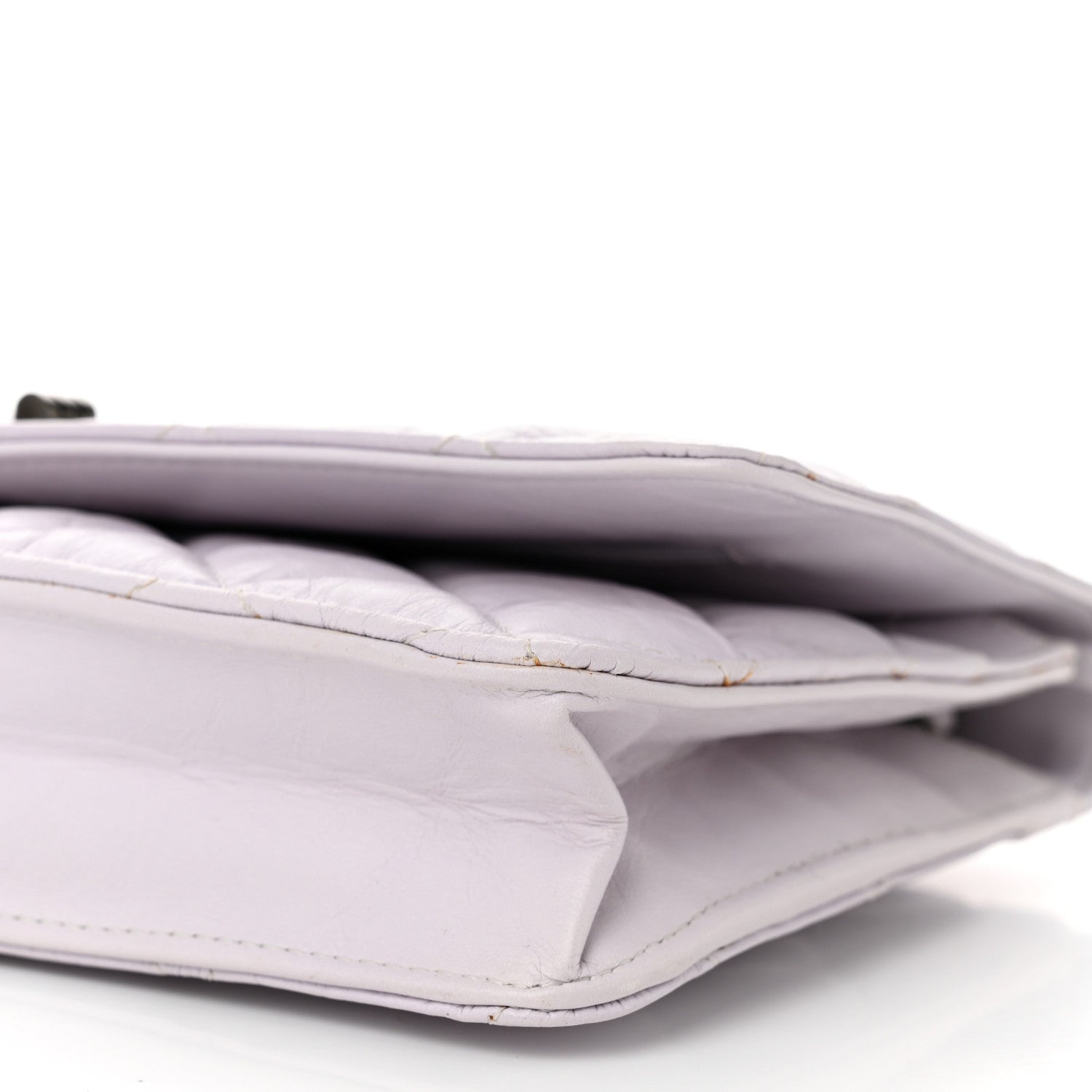 Aged Calfskin Quilted Reissue Wallet On Chain WOC White