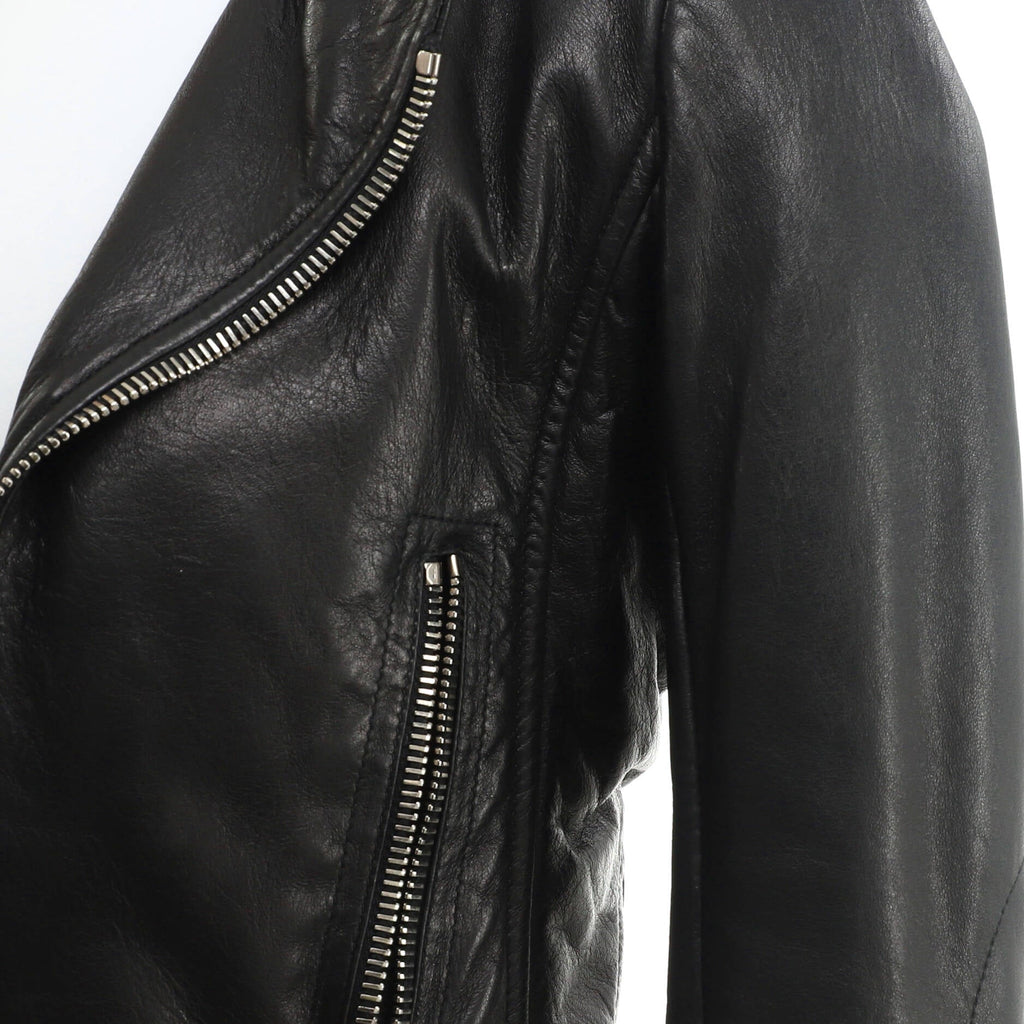 Women's Zipped Biker Jacket Leather