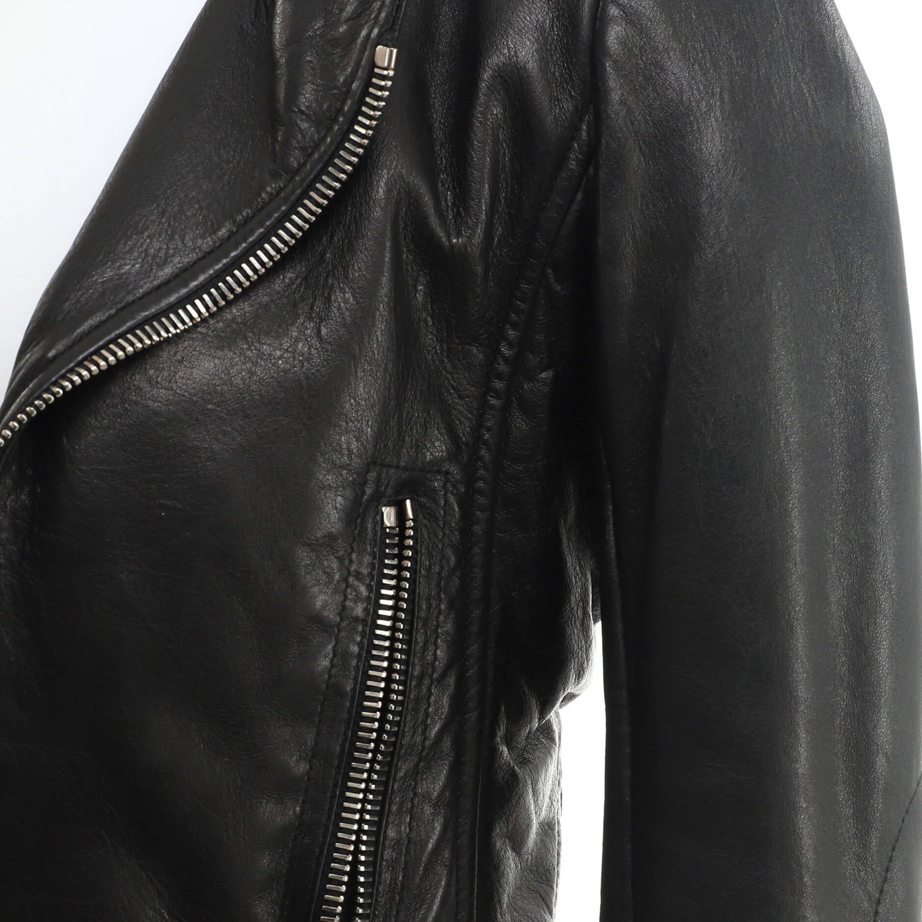Women's Zipped Biker Jacket Leather