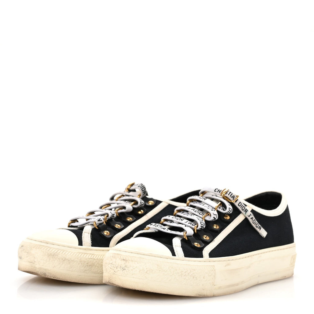 Canvas Walk'N'Dior Low Top Sneakers 36.5 Black