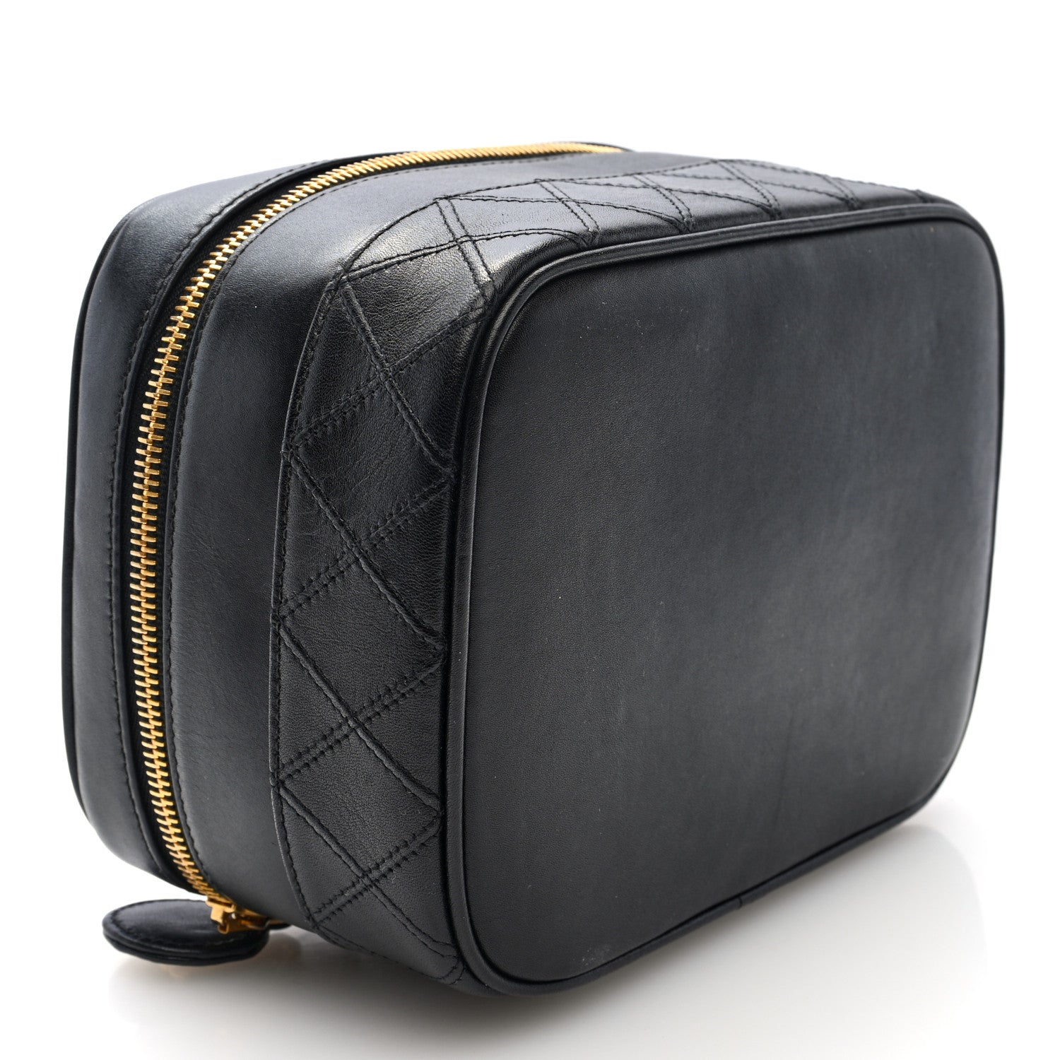 Lambskin Vanity Cosmetic Case Black