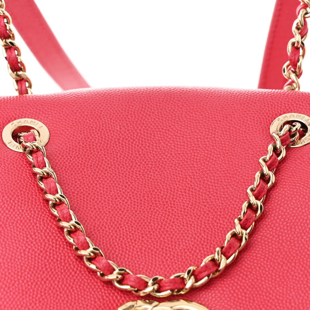 Caviar Quilted Mini Business Affinity Backpack Dark Pink