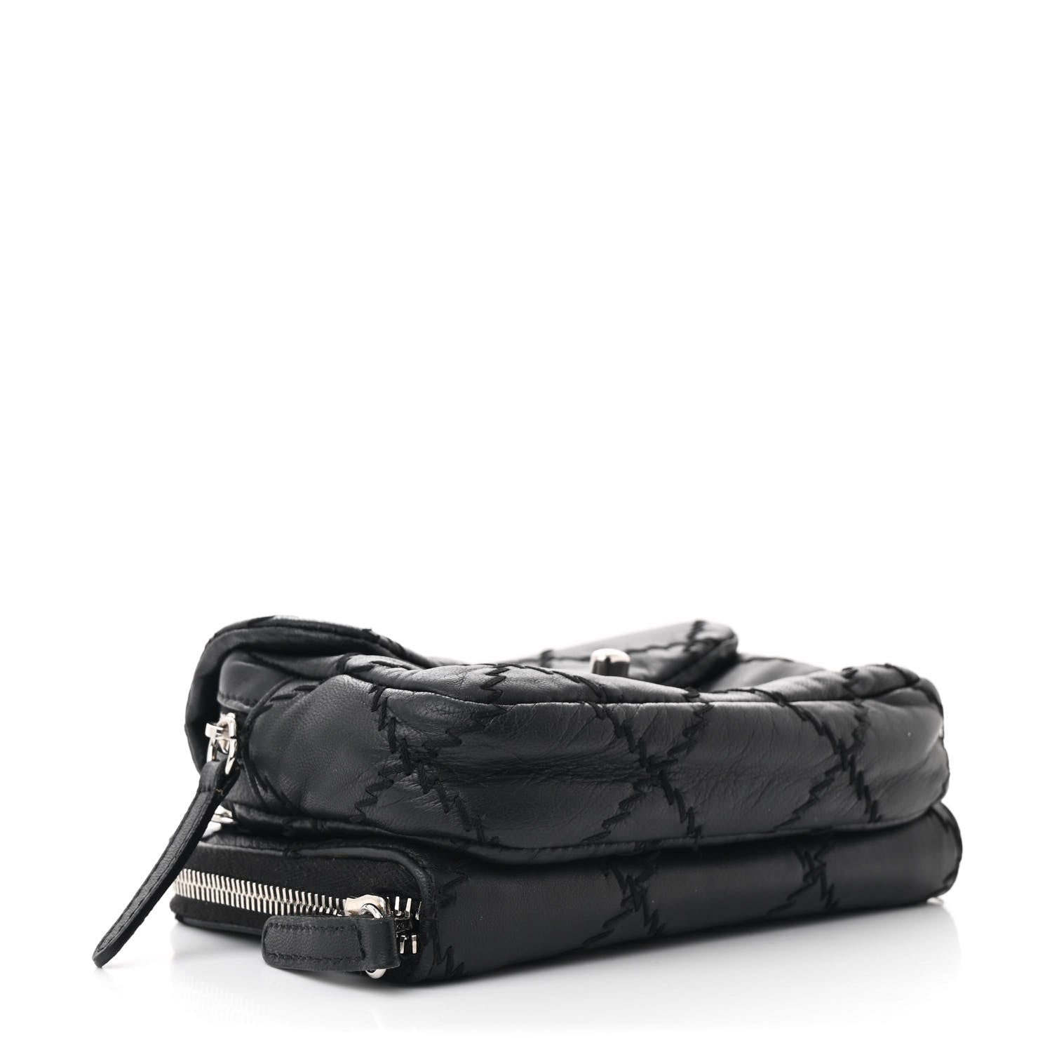 Lambskin Stitched New Mini Flap Black