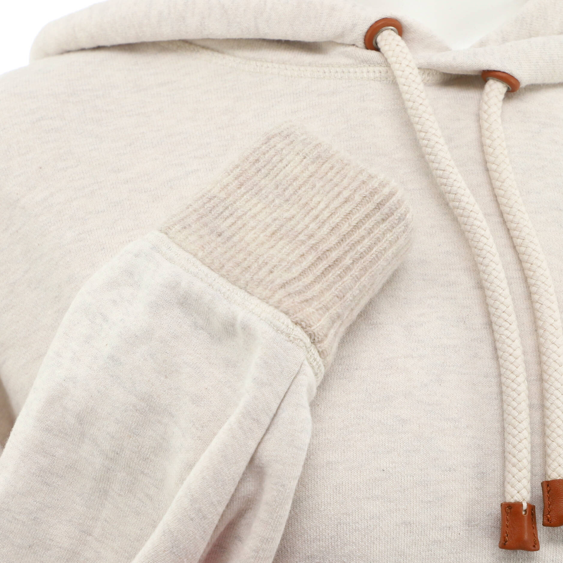 Women's Anagram Pocket Hoodie Cotton with Leather