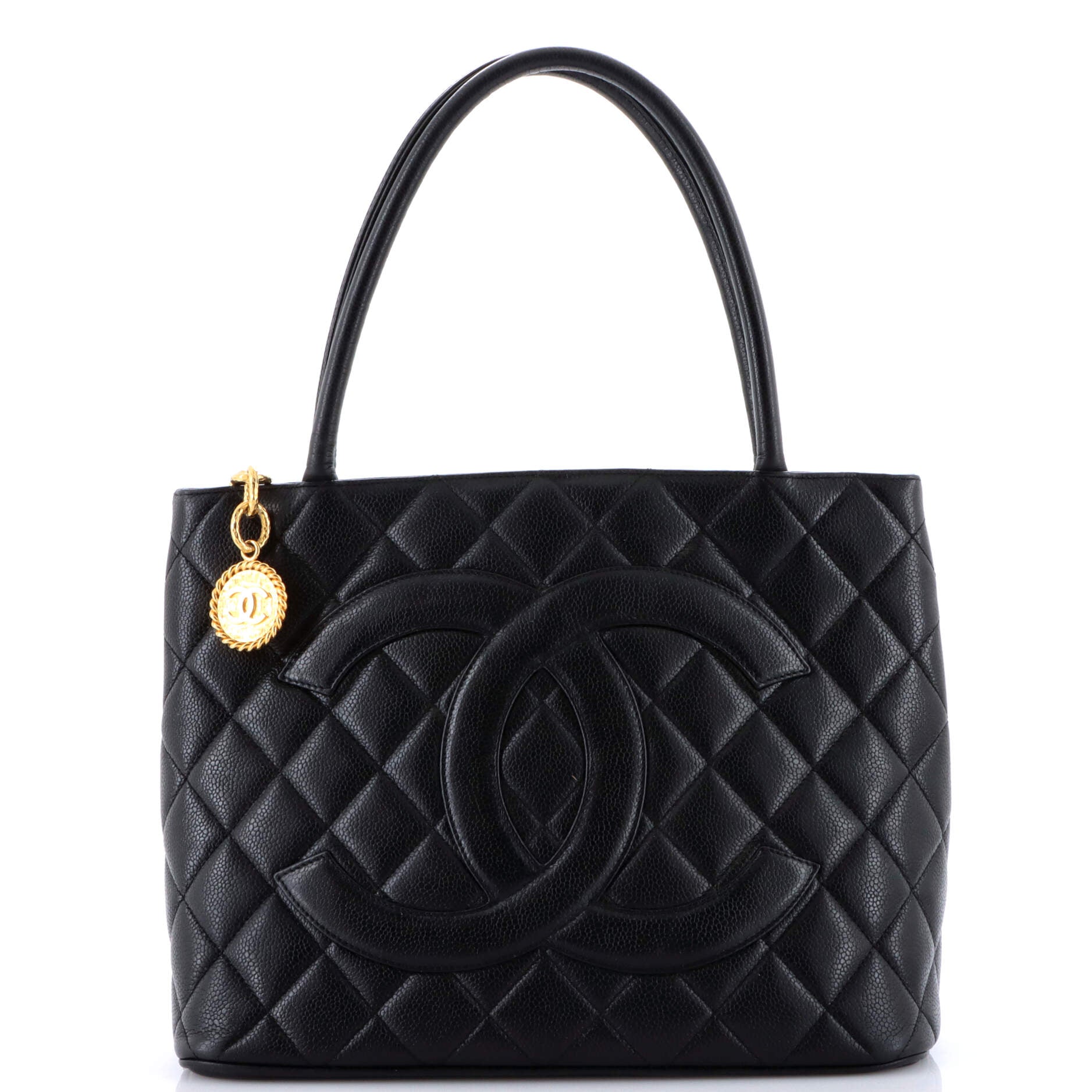 Medallion Tote Quilted Caviar