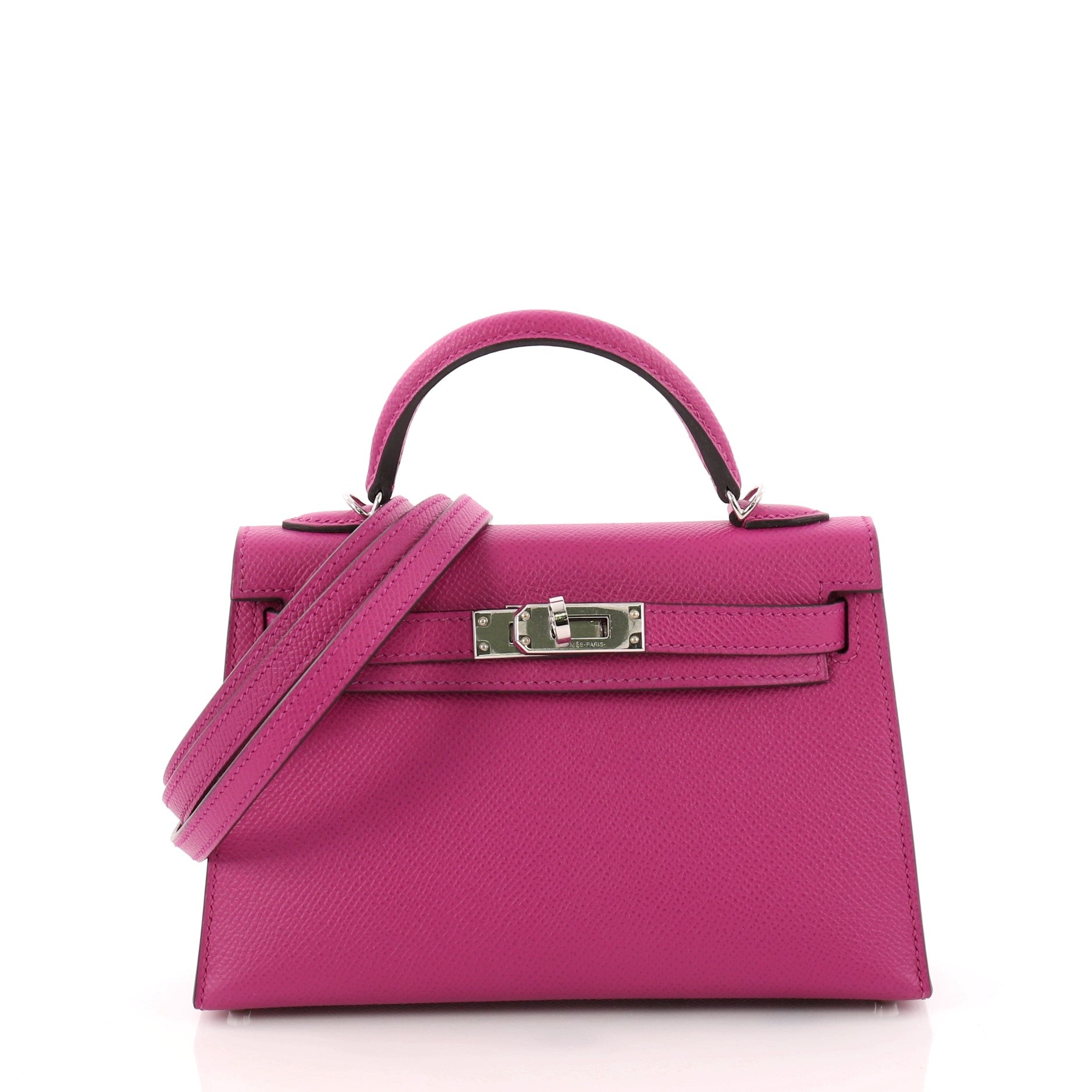Kelly Mini II Handbag Anemone Epsom with Palladium Hardware 20