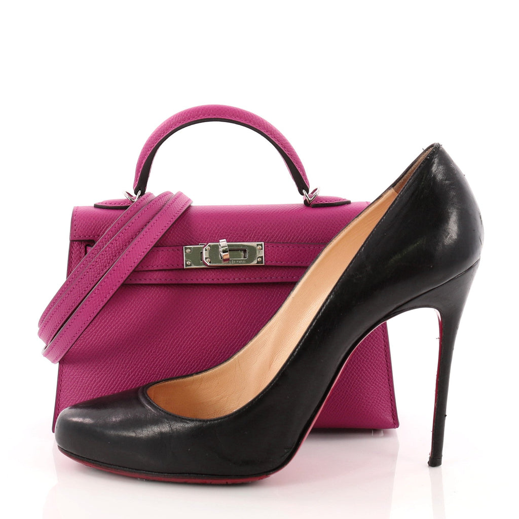 Kelly Mini II Handbag Anemone Epsom with Palladium Hardware 20