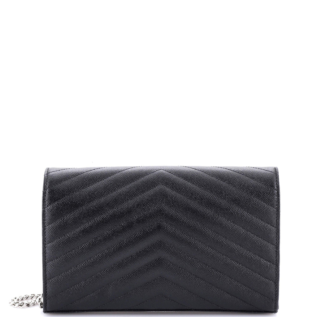 Classic Monogram Wallet on Chain Matelasse Chevron Leather Medium