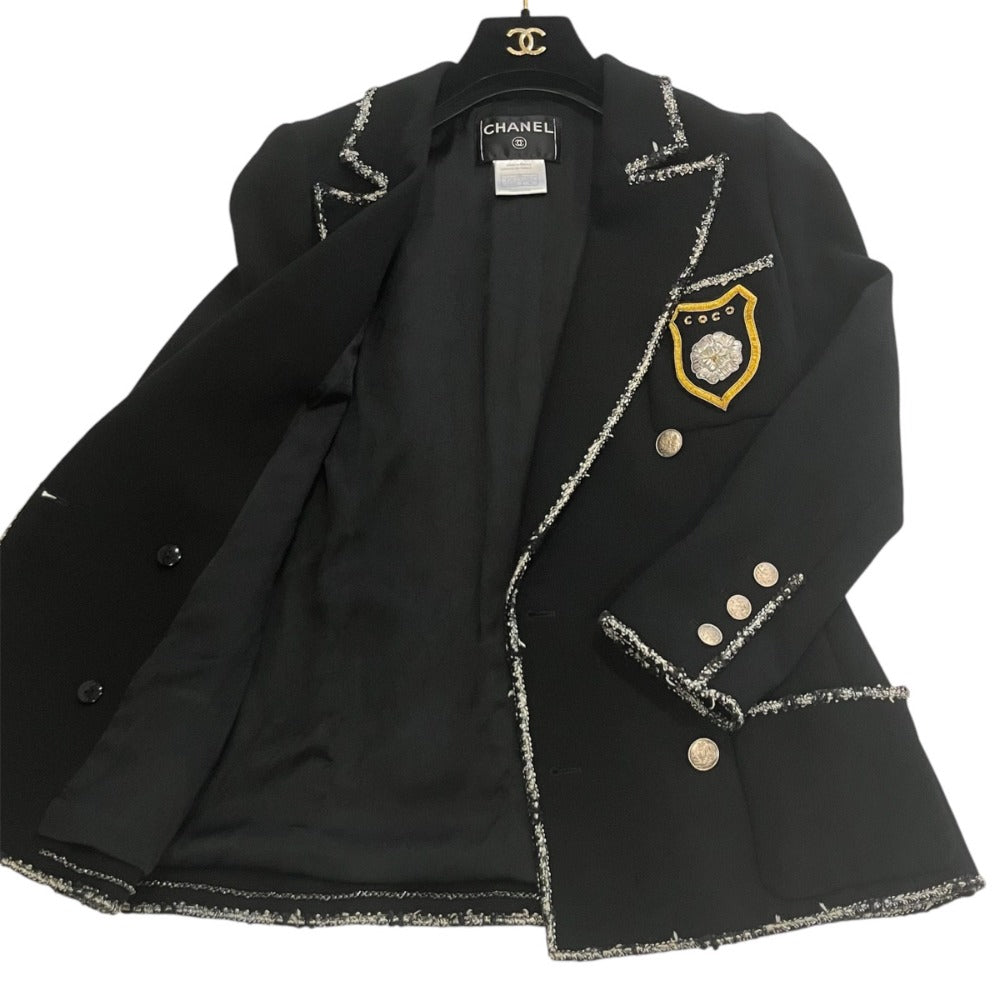 Chanel COCO Camellia Emblem Wool Tweed Jacket