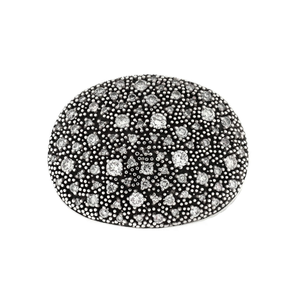 Midnight Melange Oval Ring Sterling Silver with Diamonds