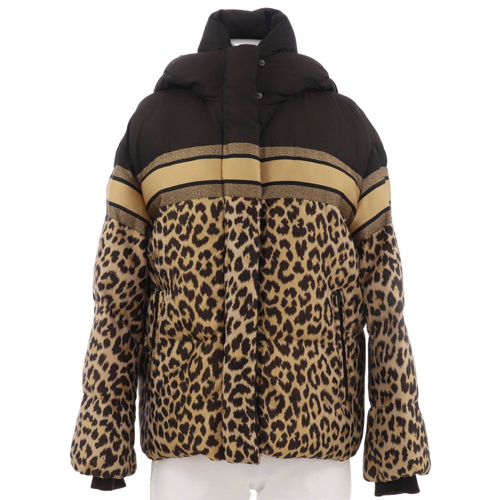 Women's Two Pocket Hooded Jacket Quilted Printed Polyester