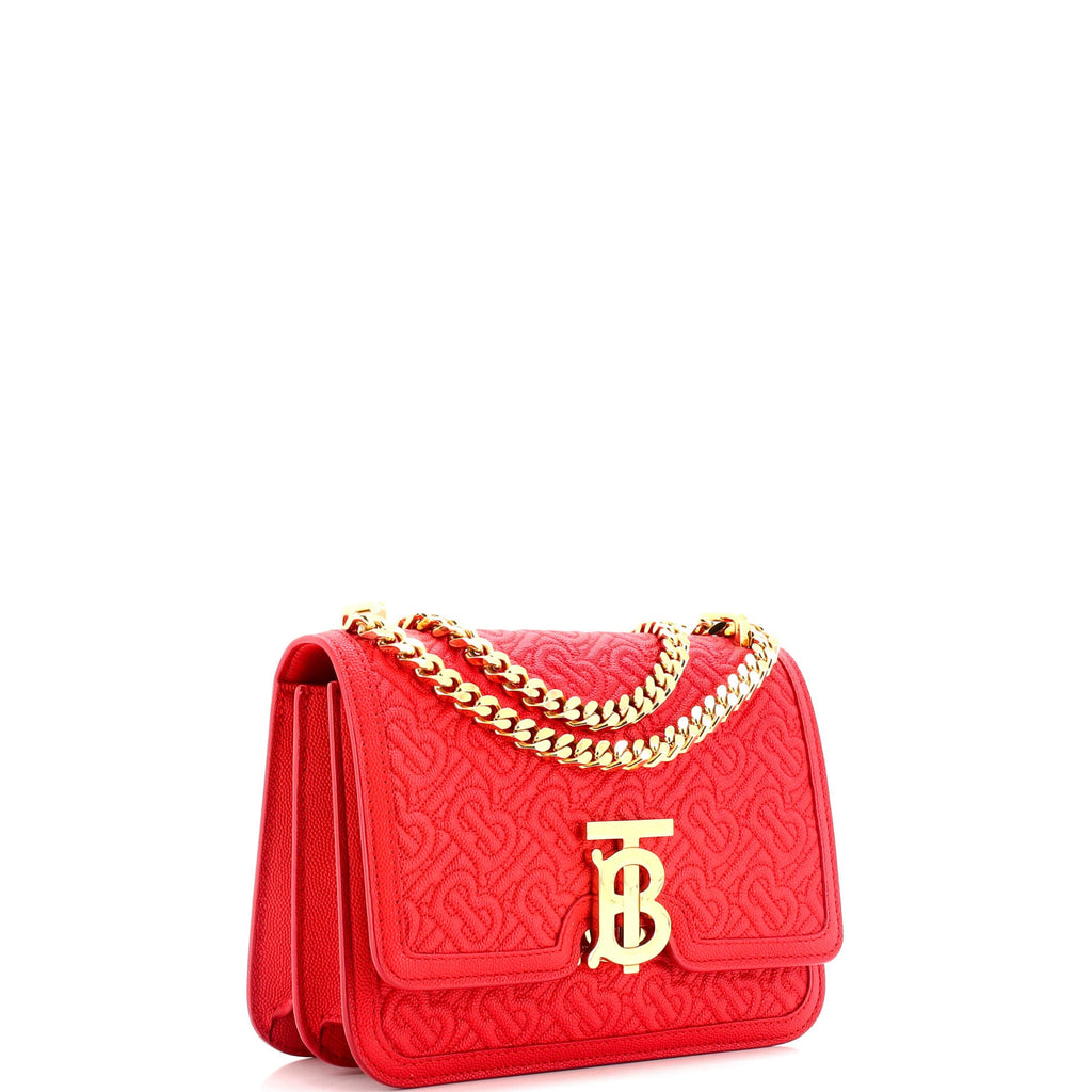TB Flap Chain Bag Monogram Embossed Leather Small