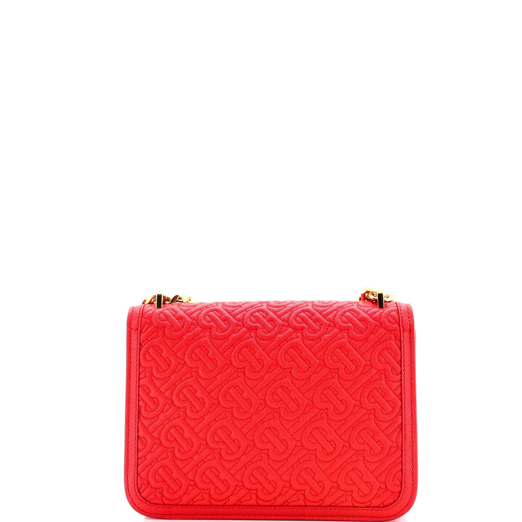 TB Flap Chain Bag Monogram Embossed Leather Small