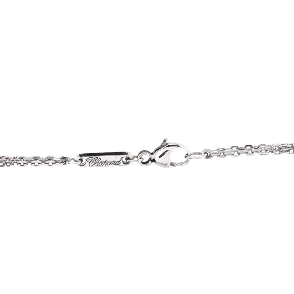 Happy Spirit Pendant Necklace 18K White Gold with Diamonds and 1 Floating Diamond Medium
