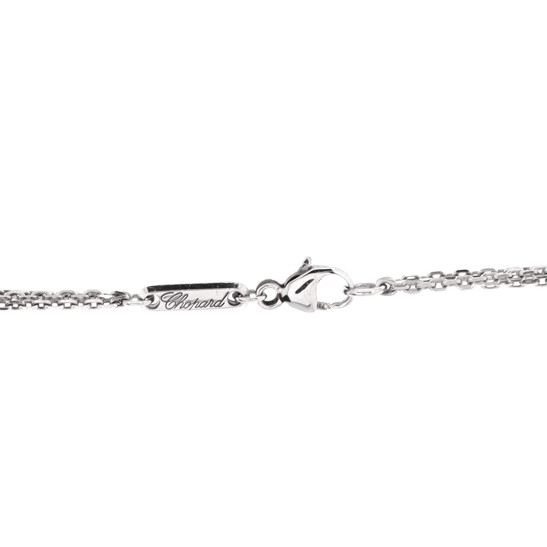 Happy Spirit Pendant Necklace 18K White Gold with Diamonds and 1 Floating Diamond Medium