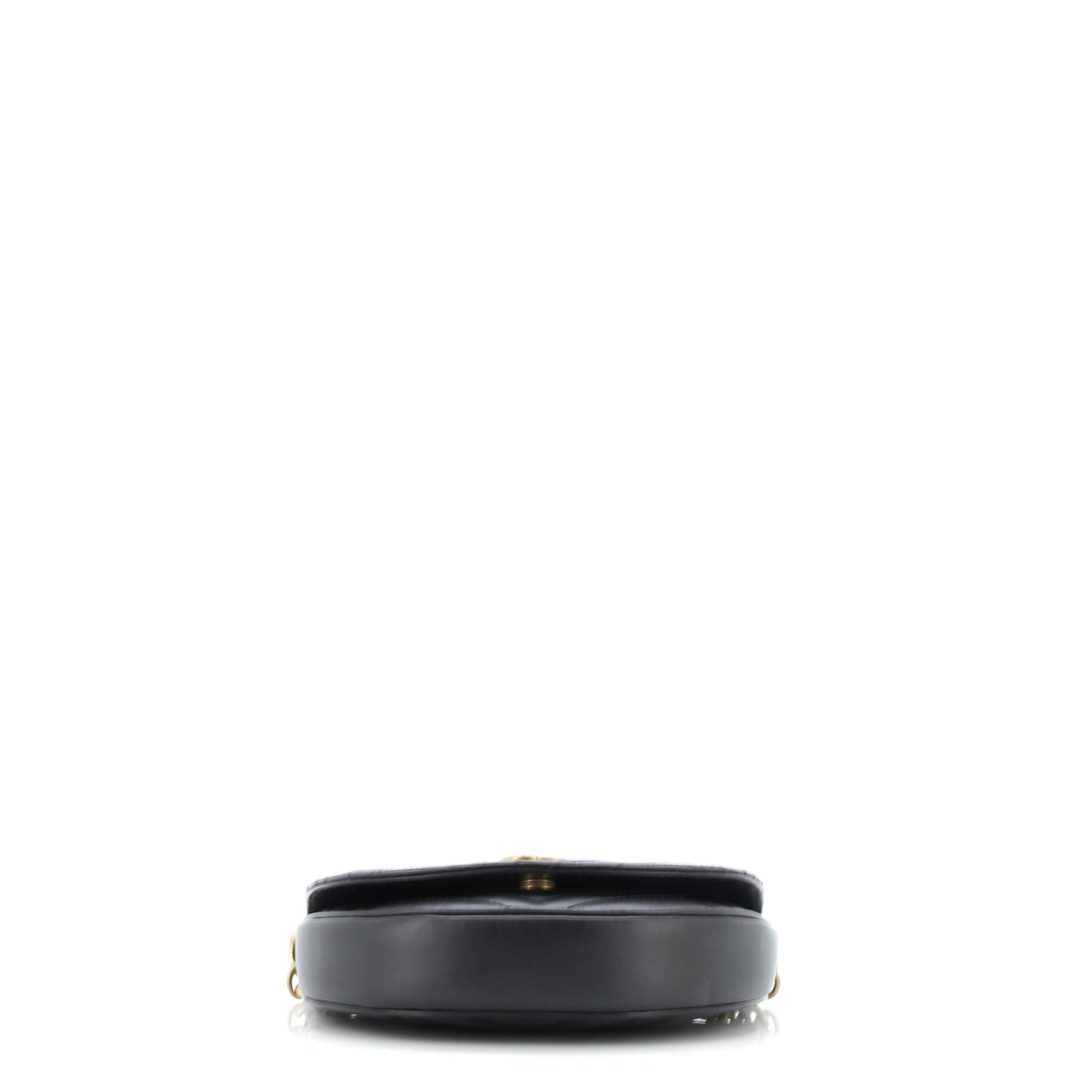 GG Marmont Half Moon Flap Crossbody Bag Matelasse Leather Mini