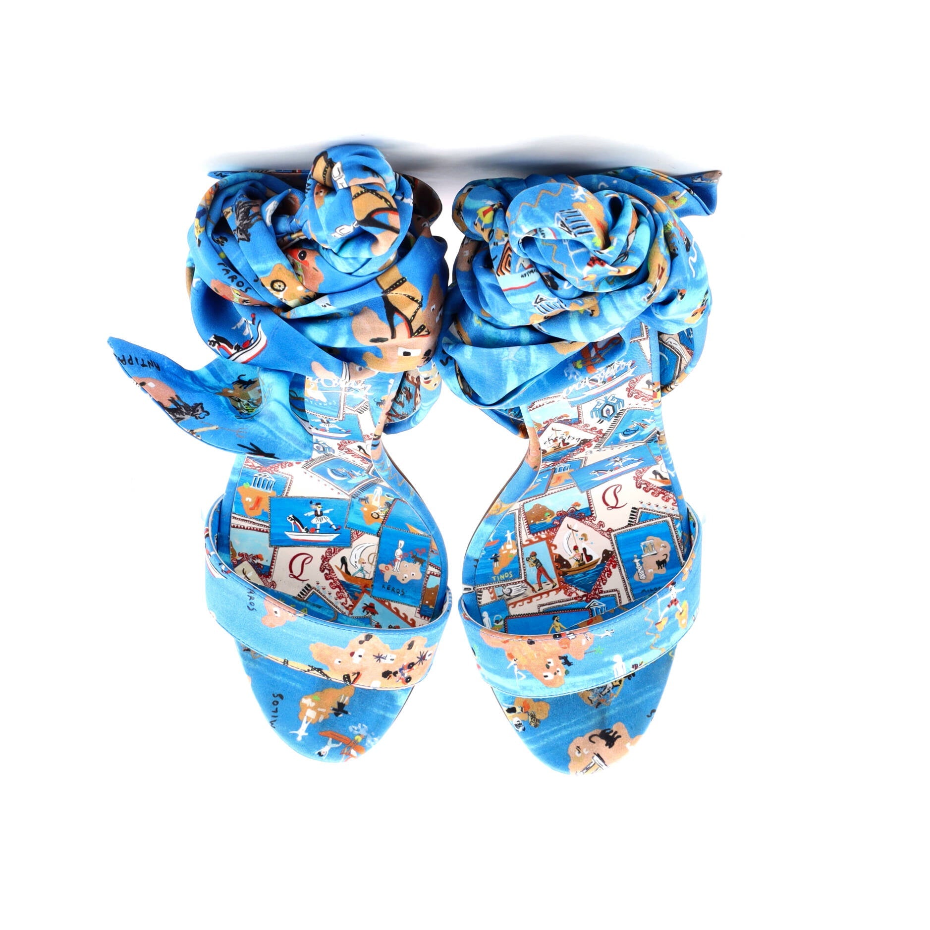 Women's Du Desert Heeled Sandals Printed Satin 100