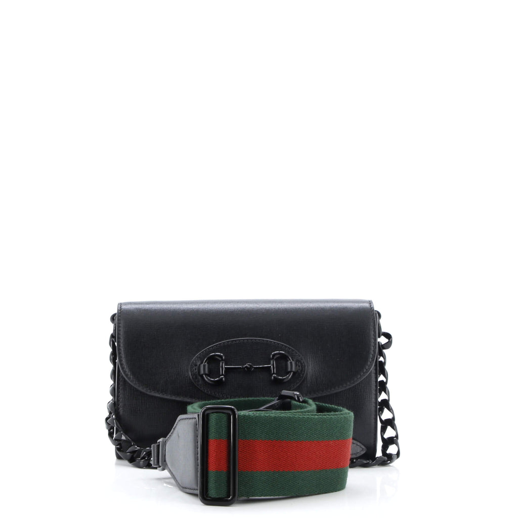Horsebit 1955 Curved Flap Shoulder Bag Leather Mini
