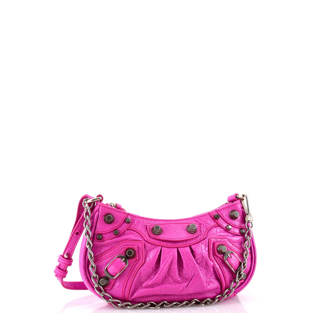 Le Cagole Giant Studs Shoulder Bag Leather Mini