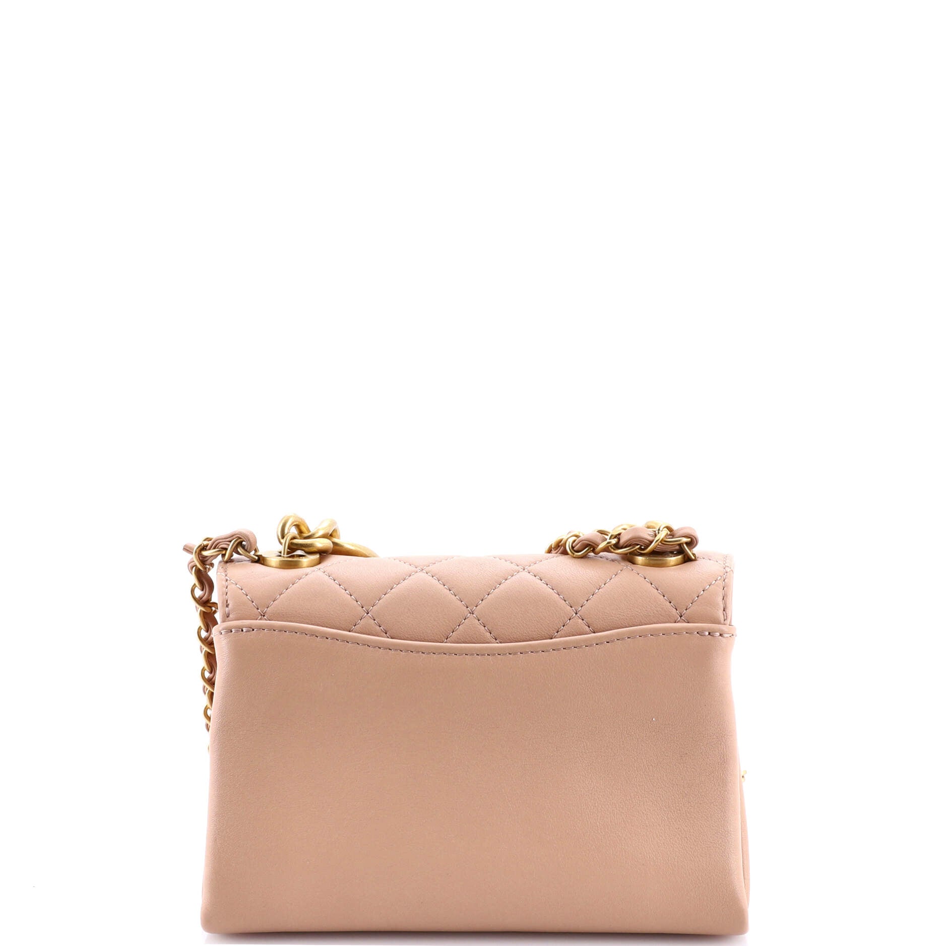 Pearl Boy Chain Flap Bag Quilted Calfskin Mini