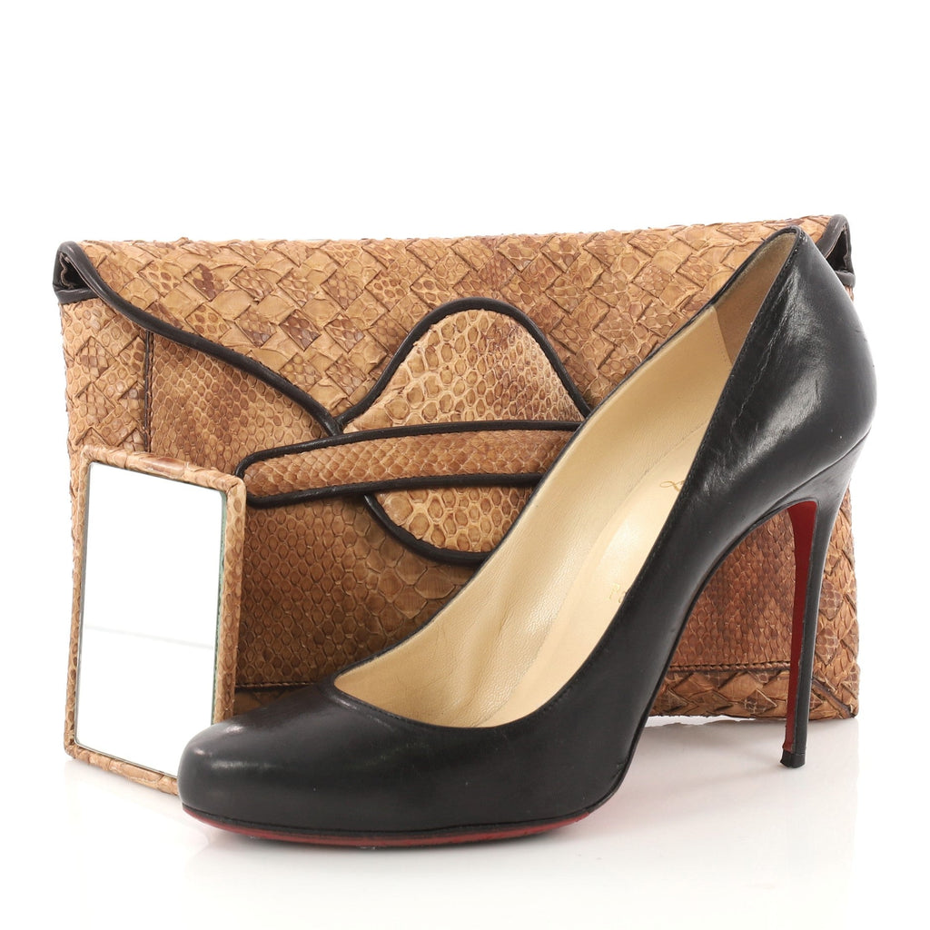 Envelope Clutch Python and Intrecciato Nappa Medium