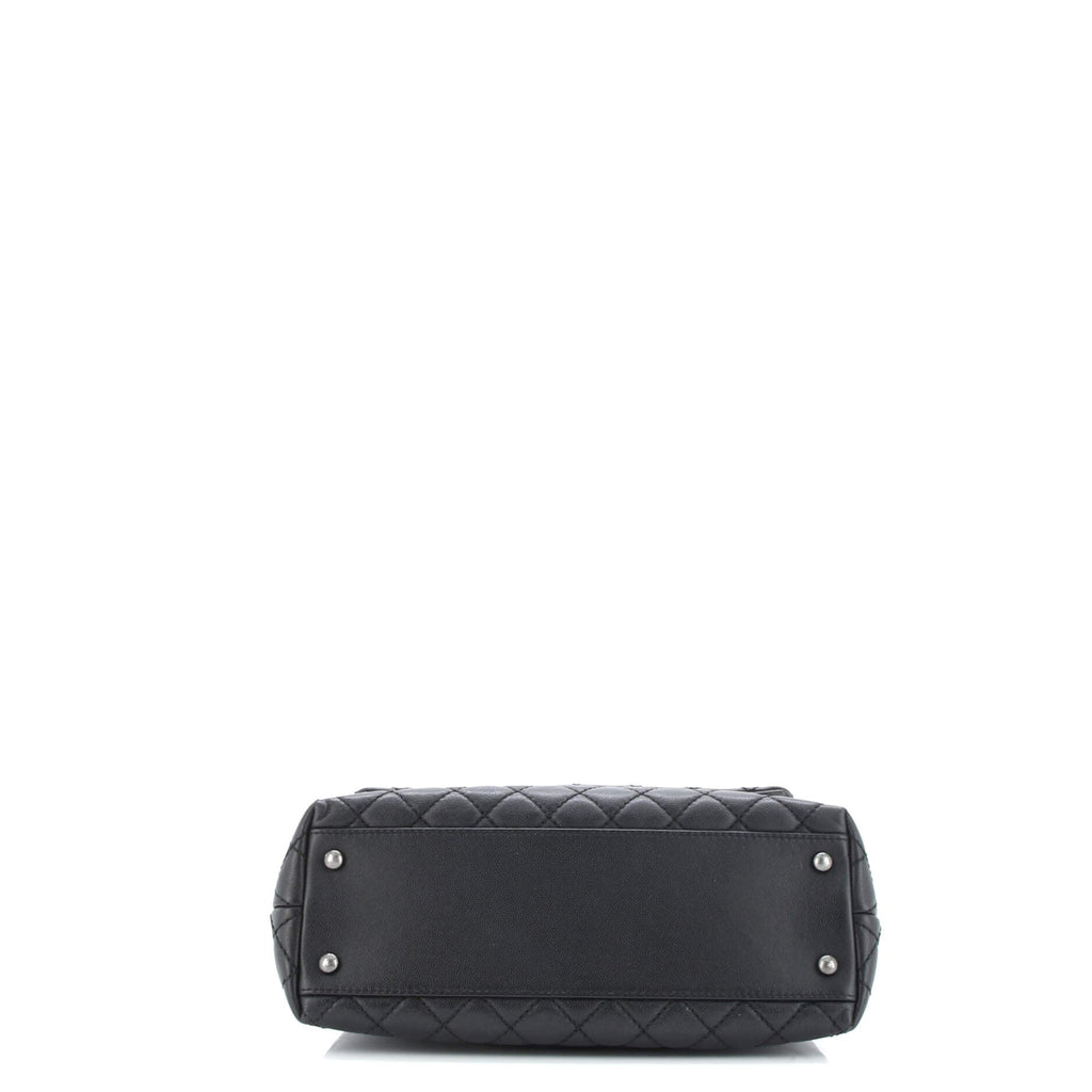Coco Top Handle Bag Quilted Caviar Small