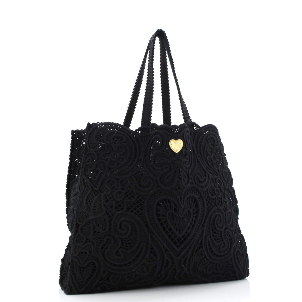 Beatrice Tote Bag Crochet Lace Jacquard Large