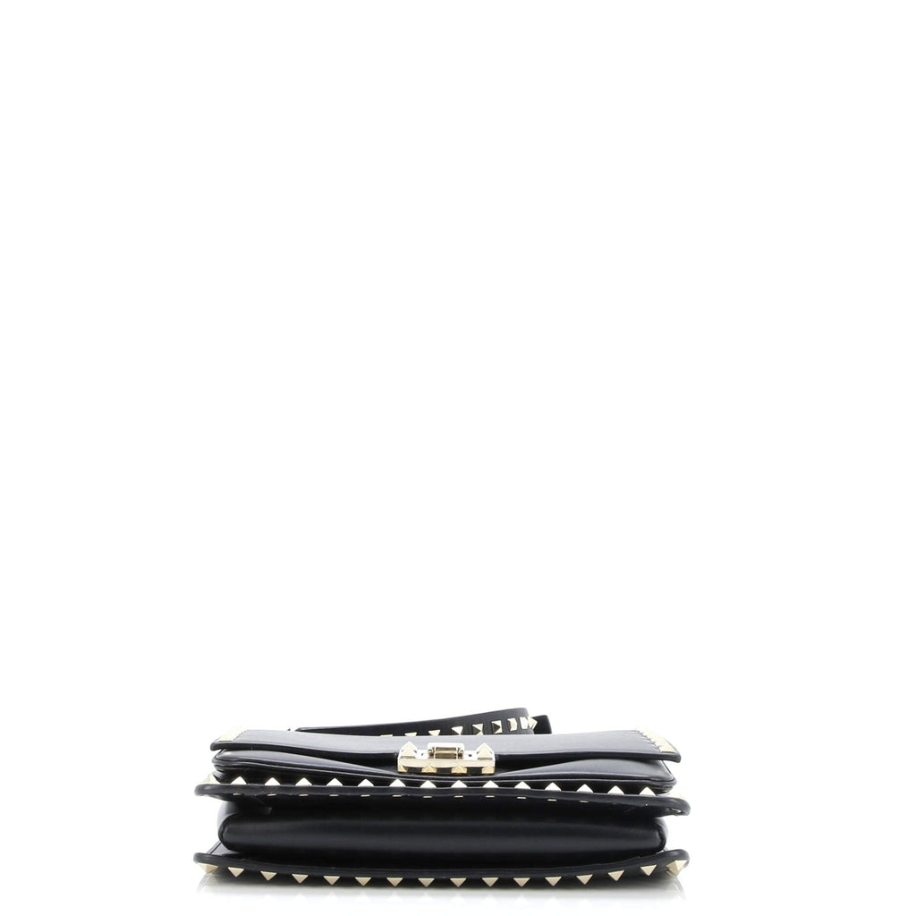Rockstud Flip Lock Flap Top Handle Bag Leather Small