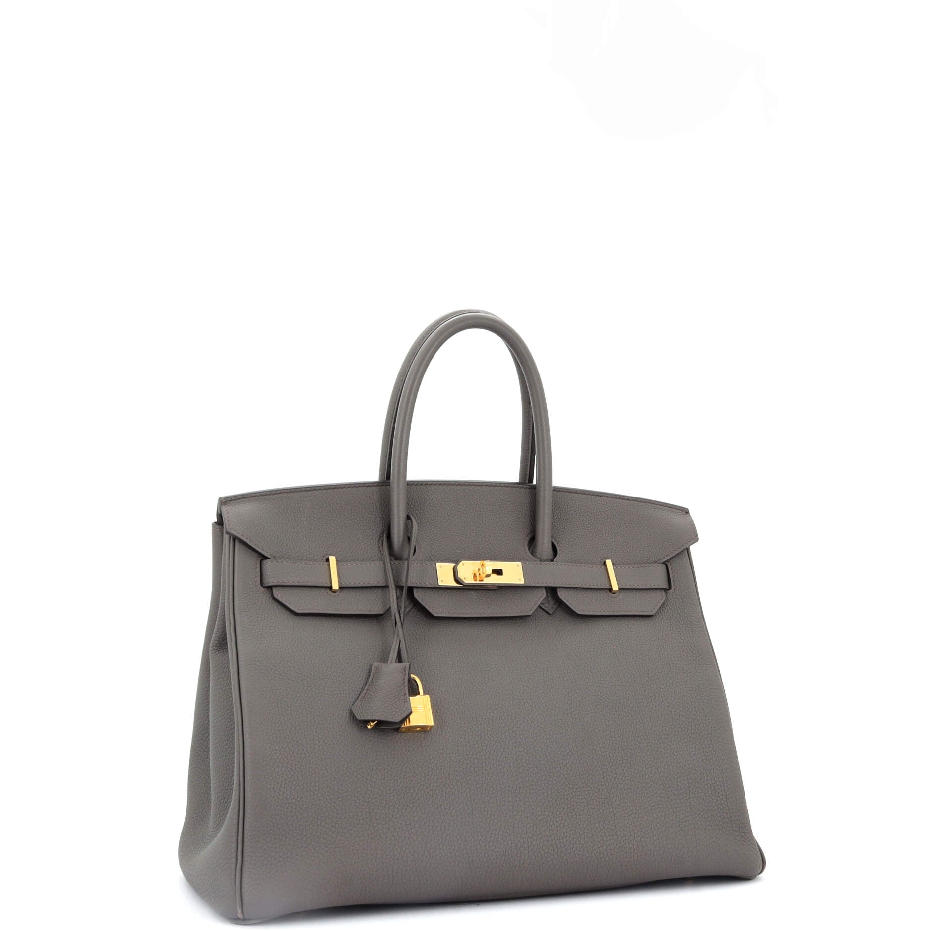 Birkin Handbag Grey Togo with Gold Hardware 35