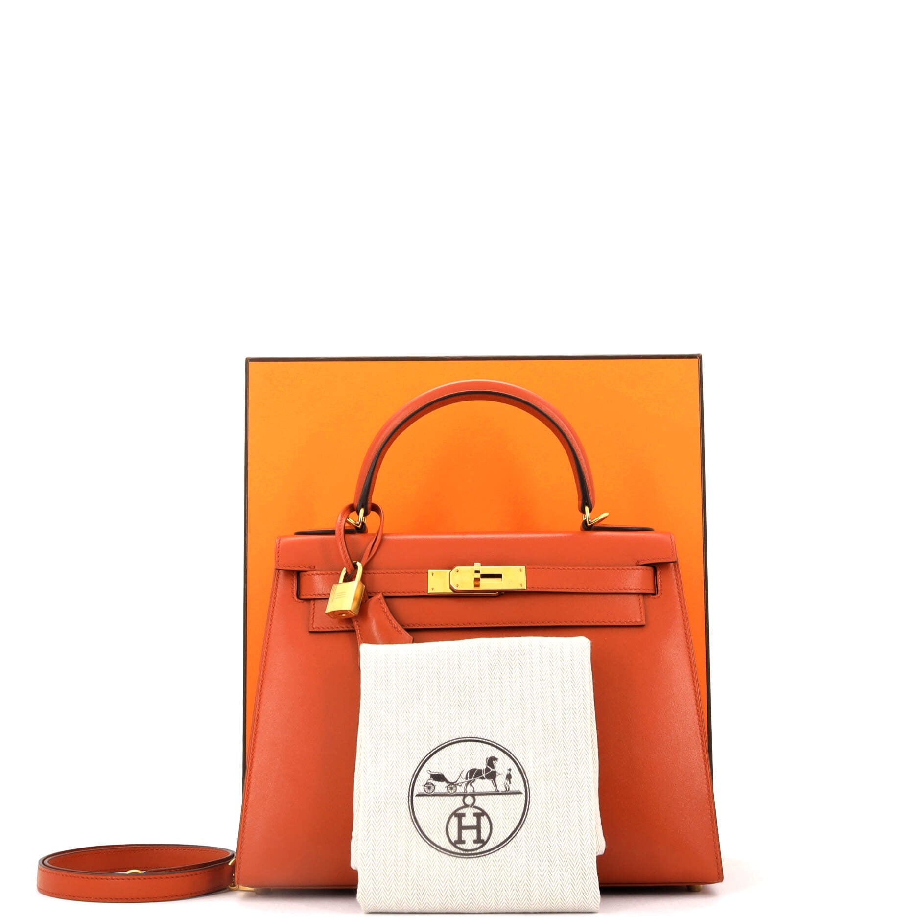 Kelly Handbag Terre Battue Tadelakt with Gold Hardware 28