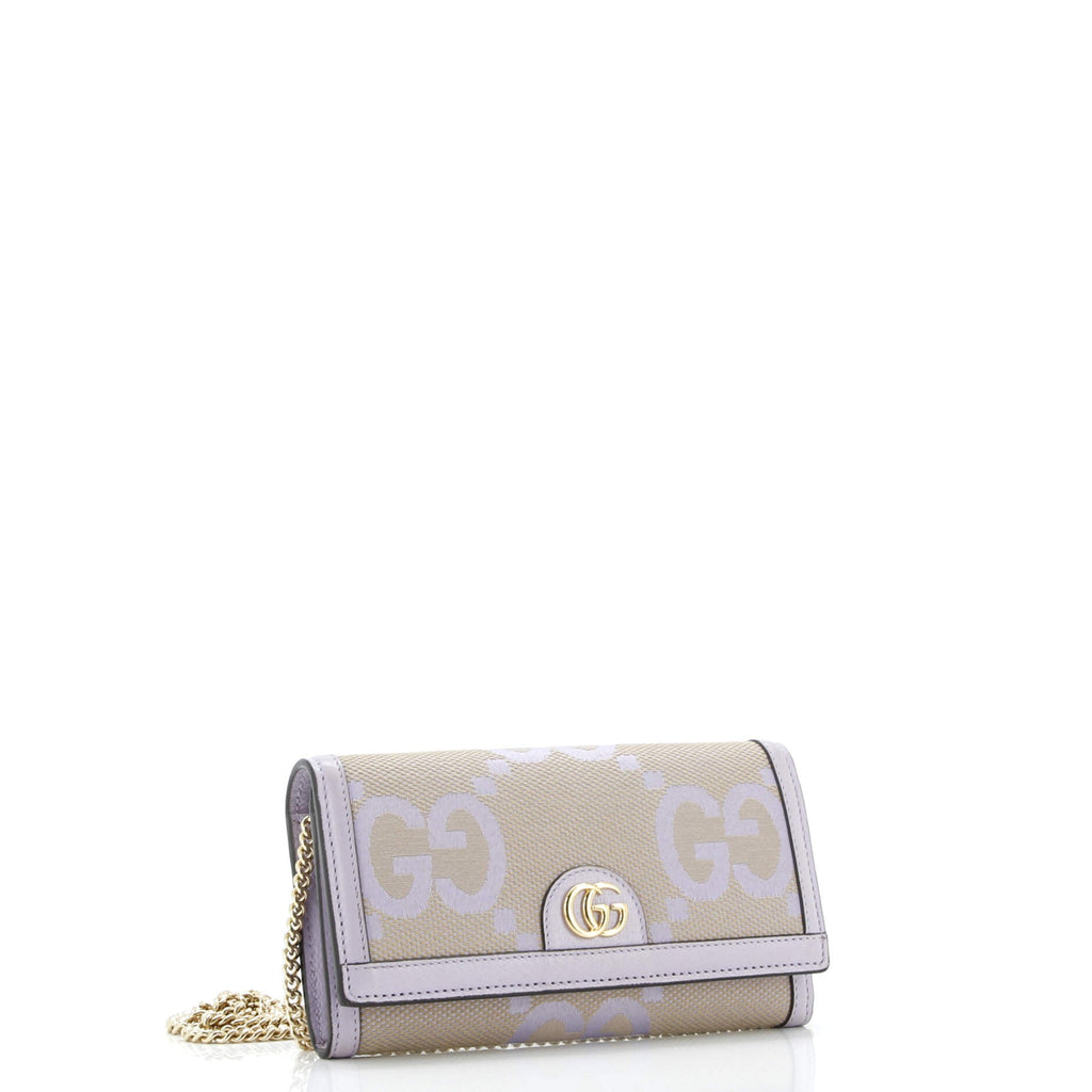 Ophidia Wallet on Chain Jumbo GG Canvas with Leather