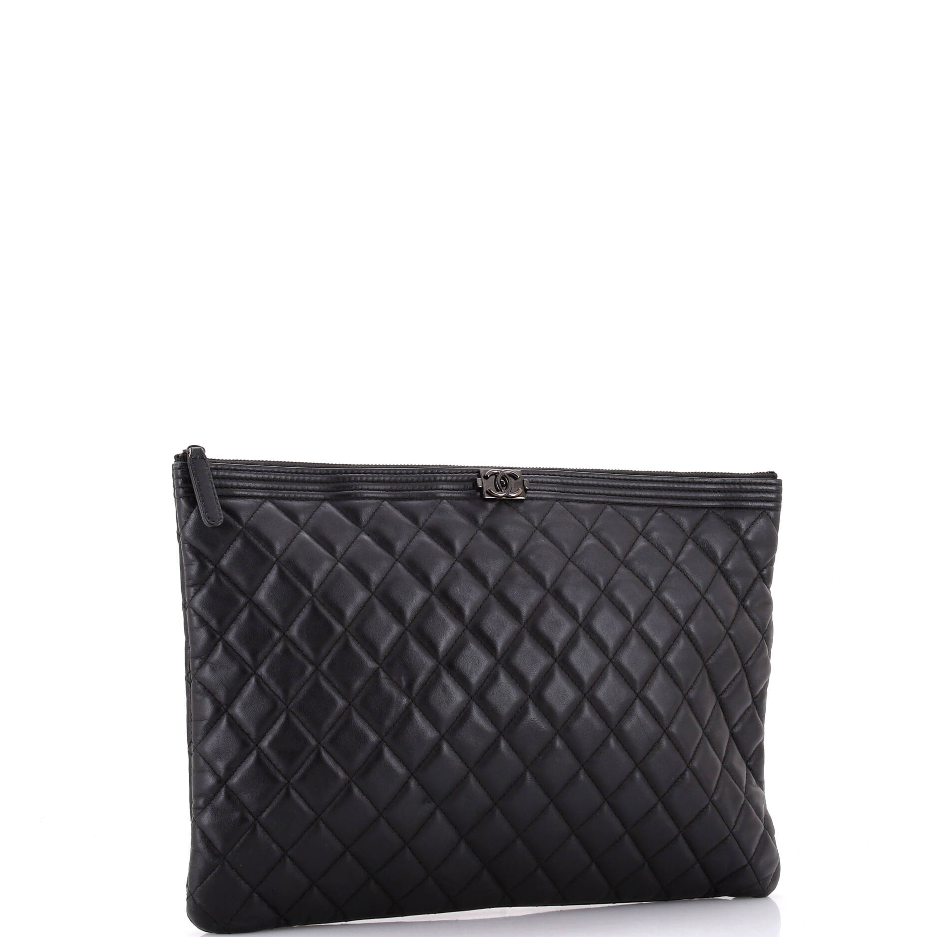 Boy O Case Clutch Quilted Lambskin Large