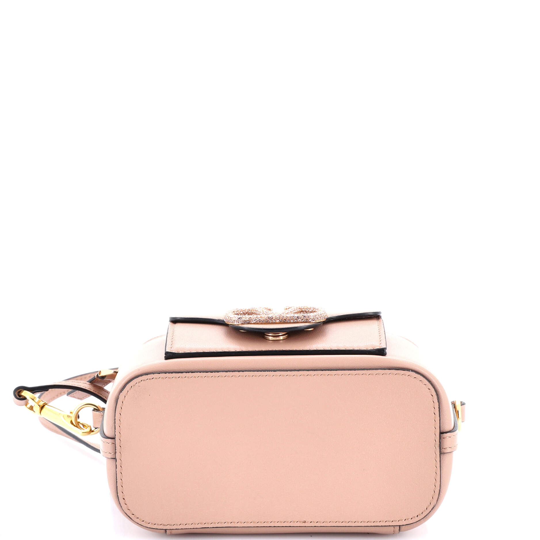 VLogo Loco Top Handle Vanity Case Leather with Crystal Detail Mini