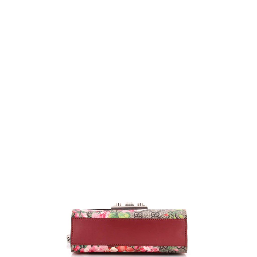 Padlock Shoulder Bag Blooms Print GG Coated Canvas Small
