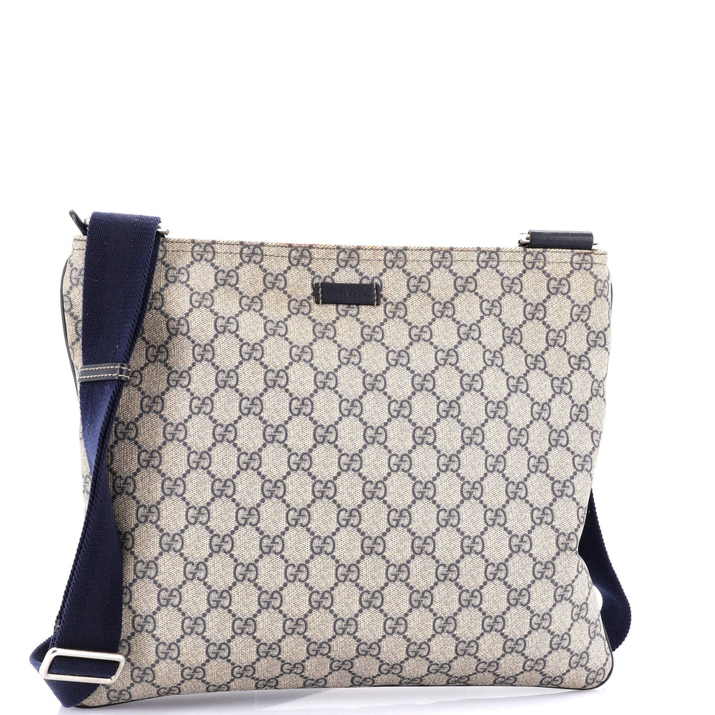 Zip Top Messenger Bag GG Coated Canvas Large